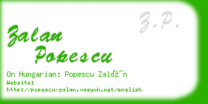 zalan popescu business card